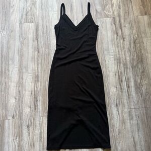 Marine Layer Elegant Black Midi Dress